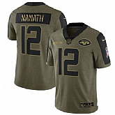 Nike New York Jets 12 Joe Namath 2021 Olive Salute To Service Limited Jersey Dyin,baseball caps,new era cap wholesale,wholesale hats